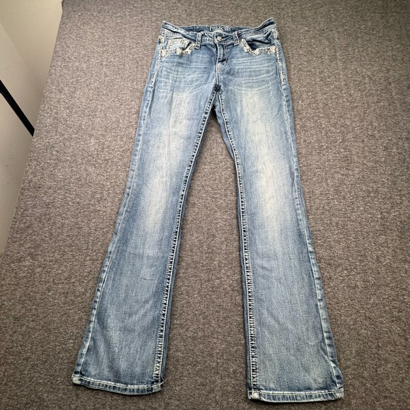 Grace in LA Easy Fit Jeans Womens 28 Bootcut Embellished Cowgirl - Picture 2 of 15